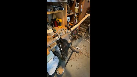 Working on a walking stick