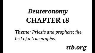 Deuteronomy Chapter 18 (Bible Study)