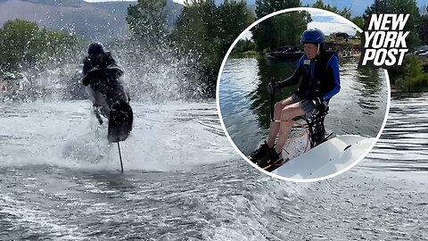 Badass 94-year-old goes waterskiing on an Air Chair