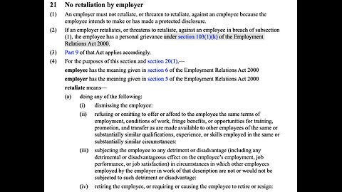 Liz Lambert Explains Protected Disclosures Act Section 21 and 23