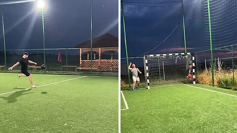 Buddies Hilariously Relocate Goal To Give Their Friend A Shot At Scoring