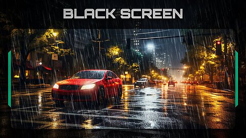 Heavy Rain and Traffic Sounds On a Busy Street | Thunder Sounds | ASMR Ambience | Black Screen