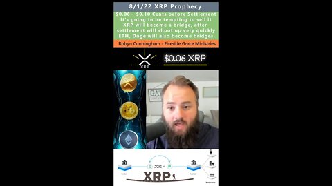 $0.06 XRP before Settlement, then shoot up very quickly prophecy - Robyn Cunningham 8/1/22