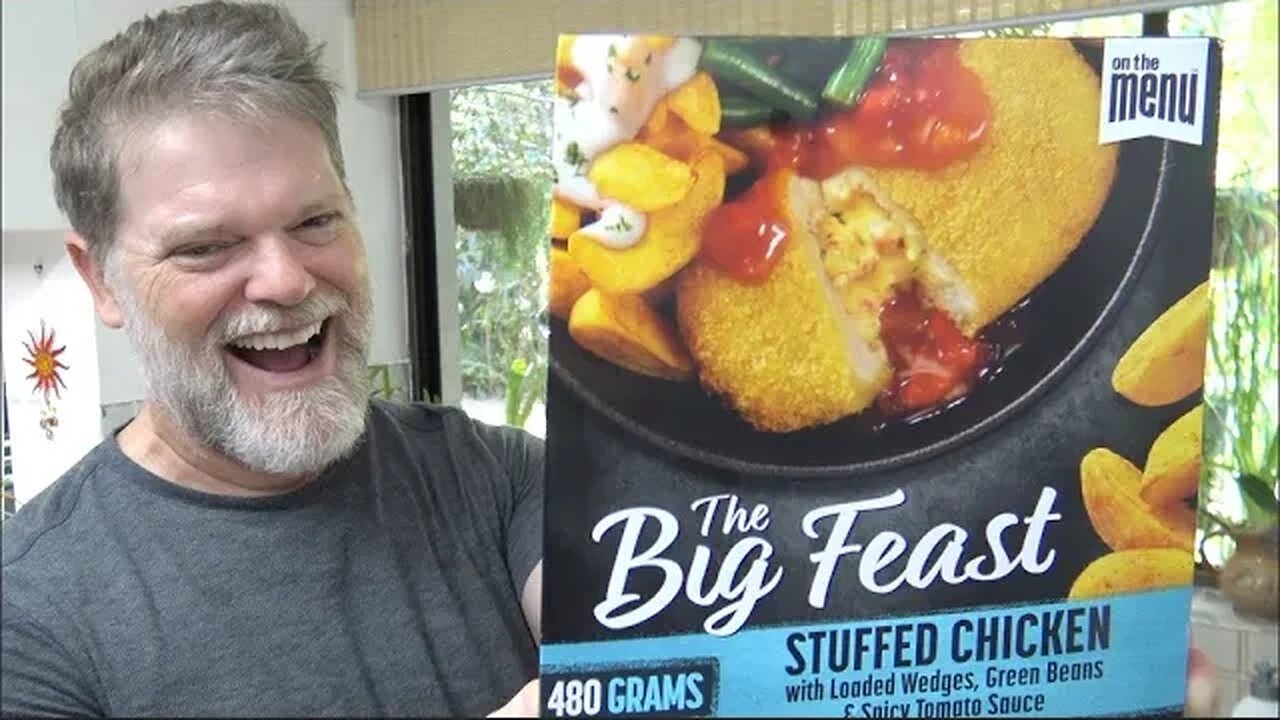 On The Menu The BIG FEAST Stuffed Chicken Frozen Dinner Review!