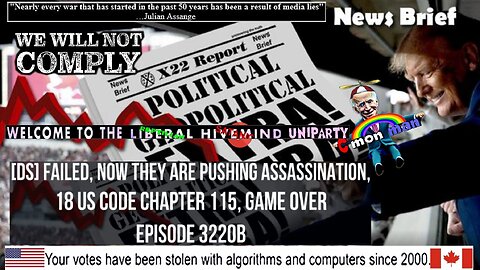 Ep. 3220b - [DS] Failed, Now They Are Pushing Assassination, 18 US Code Chapter 115, Game Over