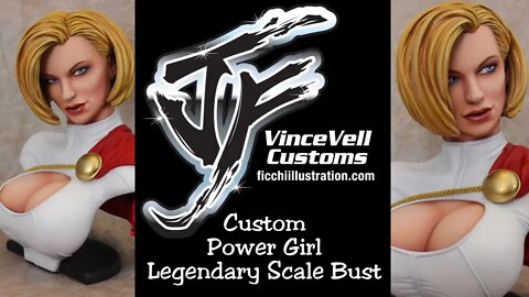 Power Girl Custom Legendary Scale Bust Statue made from Emma Frost