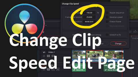 Davinci Resolve Quicktorial - Changing Clip Speed and Slow Motion on Edit Page