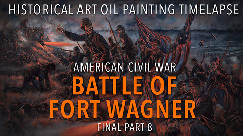 Studio Oil Painting Timelapse Civil War Battle of Fort Wagner South Carolina Part 8