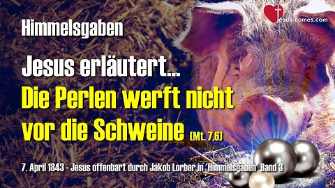 Werft die Perlen nicht vor die Schweine... Jesus erklärt ❤️ Himmelsgaben durch Jakob Lorber