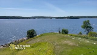 A picturesque view across a lake in Northern Ontario