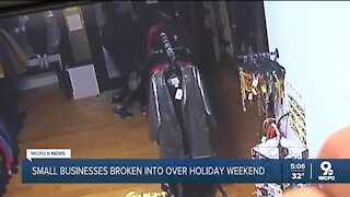 Small businesses broken into over holiday weekend