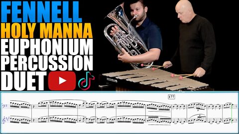 Fennell "Holy Manna." Euphonium & Percussion Duet - Matonizz and Andrew Reamer. Play Along!