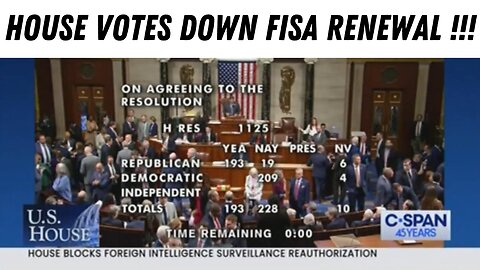 House Votes Down FISA Renewal !!!