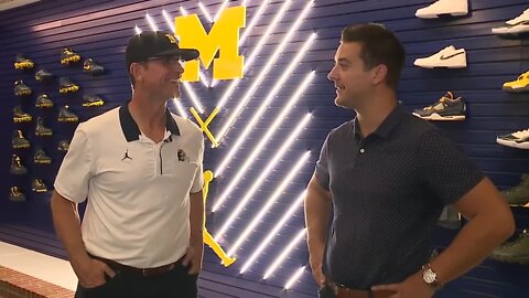 Jim Harbaugh shows off Michigan's football facility: exclusive tour of training center