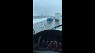 Tractor trailer gets destroyed