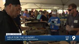 Early Easter meal for the hungry at Gospel Rescue Mission