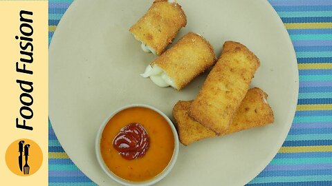 Bread Cheese Cigars recipe (made into rools) by Food Fussion.