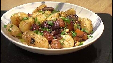 Potato gnocchi with roasted squash, brown butter & sage sauce