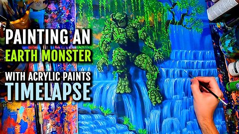 Painting An "Earth Monster Golem" with Acrylic Paints