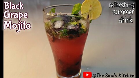Black Grape Mojito Recipe | Summer Drink | Grape Lemonade | Grapes Mojito | Easy Mocktail Recipes