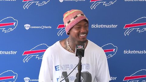 Buffalo Bills wide receiver Stefon Diggs speaks on the first day of training camp