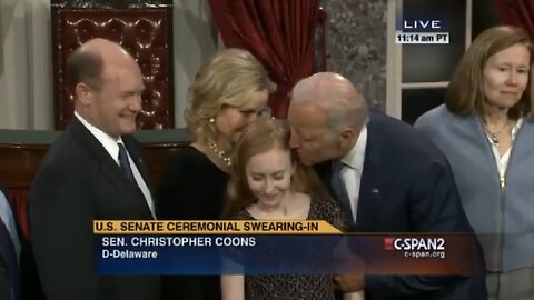 JOE BIDEN CREEPY ANTICS - Senator’s Daughter Narrowly Escapes Kiss. Pizza Gate - 2015