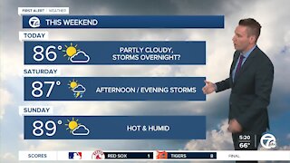 Metro Detroit Forecast: Humidity climbing; chance of storms this weekend