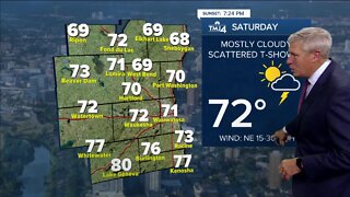 Windy Saturday with scattered midday showers