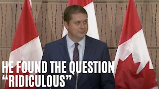 Andrew Scheer Got Very Angry At Being Asked About Not Wearing A Mask