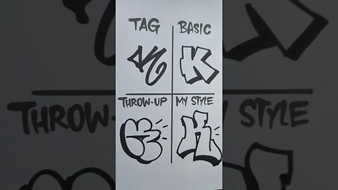 HOW TO DRAW GRAFFITI LETTER K IN 4 STYLES 👀 #graffiti #graffitiart #shorts