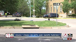 Motorcyclist dead after crash on Swope Parkway