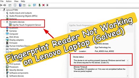 Fingerprint Reader Not Working Anymore on Lenovo Laptop (Tutorial How To Solve)