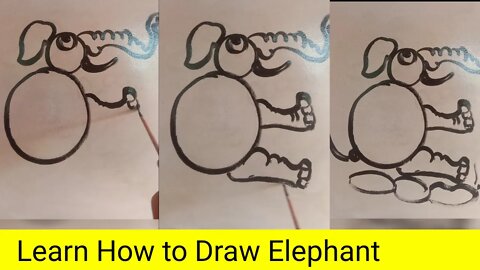 Easy Drawing Pictures: Learn how to draw elephant ep003