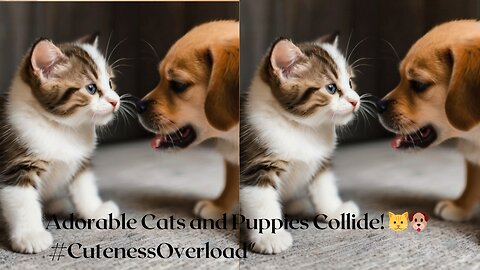 Adorable Cats and Puppies Collide! 🐱🐶 #CutenessOverload"