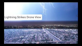 Lightning Strikes Drone View