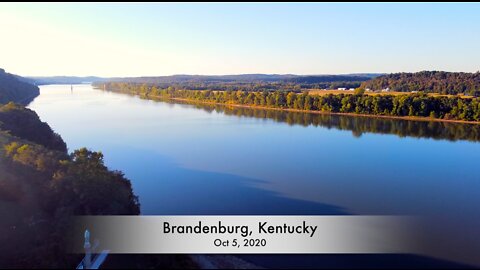 Aerial Video Ohio Riverfront at Brandenburg, KY. HD 1080p