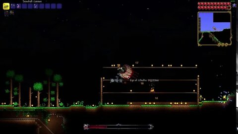 Eye of cthulhu boss fight terraria (easy)