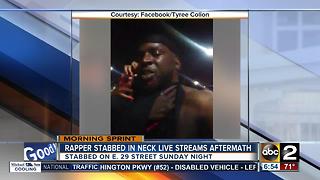 Baltimore rapper stabbed, live streamed aftermath on Facebook