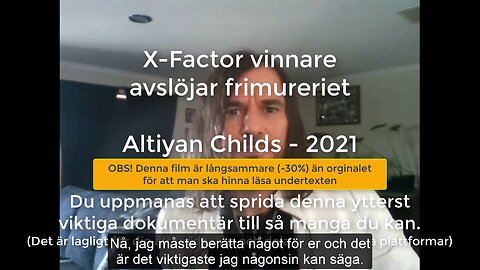 X-Factor vinnare avslöjar frimureriet - Altiyan Childs 2021 - Slow30 - Swesub