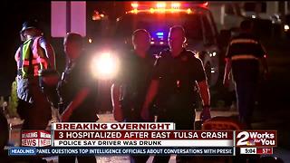 Three people hospitalized after drunk driver crash into them