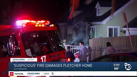 Fire at home of Nathan Fletcher and Lorena Gonzalez-Fletcher called suspicious