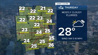 SE Wisconsin Weather: Snow showers expected Thursday evening