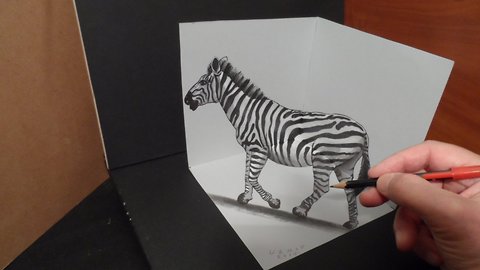 How to draw a 3D zebra