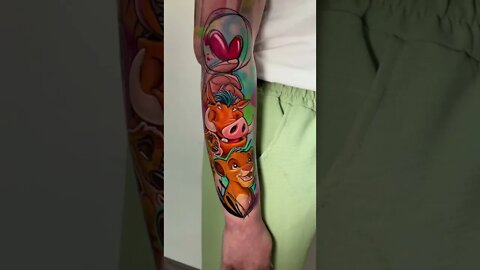 Most Fun Hakuna Matata Tattoo You'll Ever See #shorts #tattoos #inked #youtubeshorts