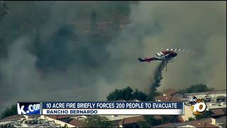 10-acre fire briefly forces 200 people to evacuate