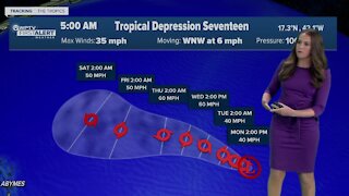 Tropical Depression 17 and 18 form in the Atlantic Ocean