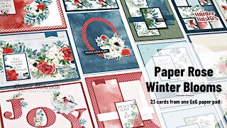 Paper Rose Studio | Winter Blooms | 23 cards from one 6x6 paper pad