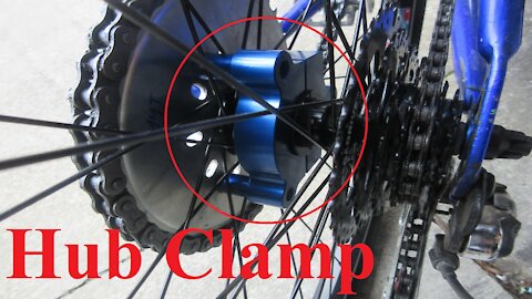 80cc Motorized Bicycle Hub Spindle Rim Clamp BMX Handle Bars, Rear Rim Hub Sprocket Clamp Install.