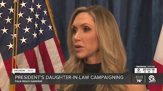 Lara Trump campaigns for father-in-law in Palm Beach Gardens