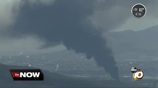 Factory fire in Mexico sends smoke above San Diego